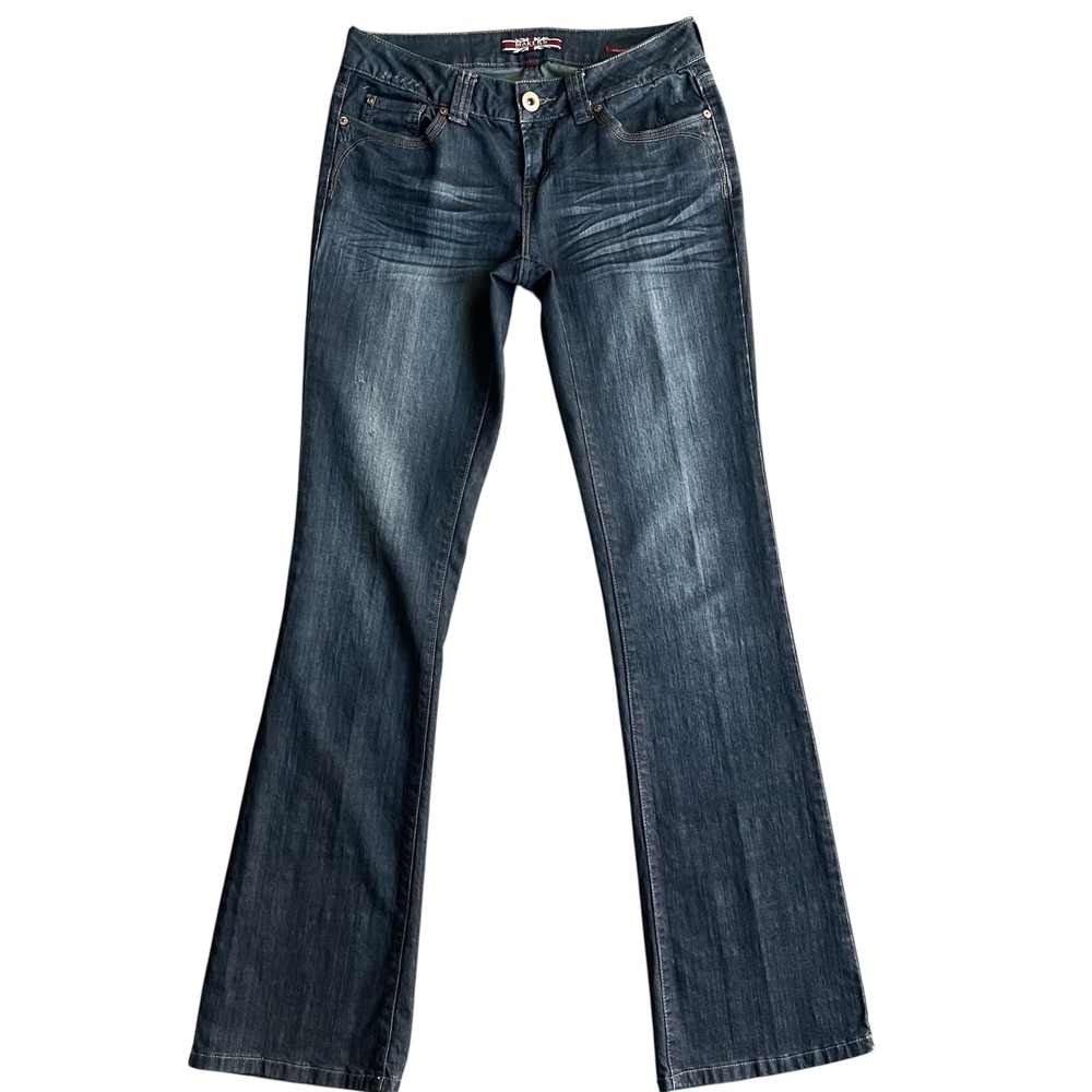 Makers Payton Bootcut Jeans‎ Womens 27 Dark Wash Distressed Low Rise Y2K Grunge